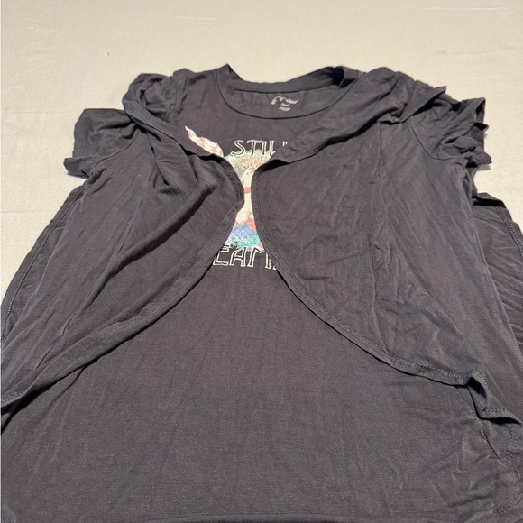 Art Class Girls Size Large 10/12 Black Graphic Tee with Pegasus Design - Picture 3 of 6